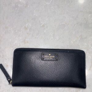 Kate Spade Midnight Black Zip Wallet